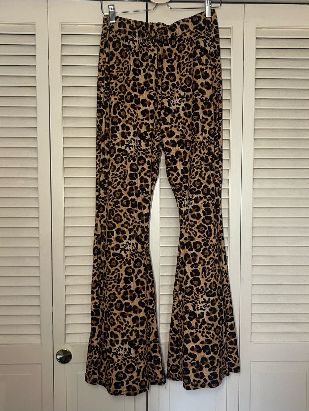 Vintage inspired Leopard Print Flare Bell Bottom Pants Y2K Boho Animal Print